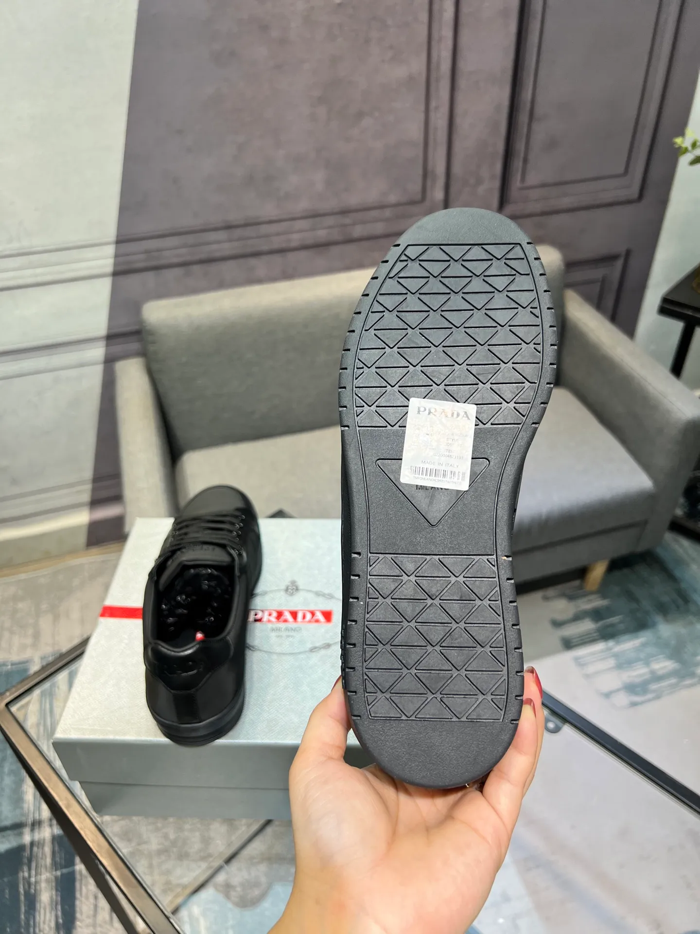 Men's shoes 💰540 [PRADA] Men's shoes are popular in the counter, official website synchronization, 1 high-quality shipment ✔️ Original frosted cowhide + cowhide lining, 1🆚1 replica, original sole, 38-45 (45 customized, non-refundable)